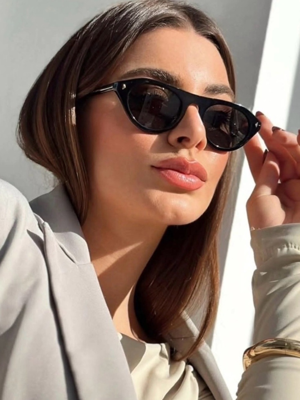 PRADA PR B15S 16K731 Black Gold Logo Dark Grey Lens Sunglasses AUTHENTIC